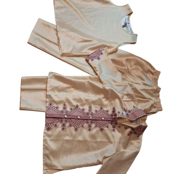 3 Piece Vintage Set Maggie Sweet Petite Medium Fancy Evening Silk Look Asian - Picture 5 of 8